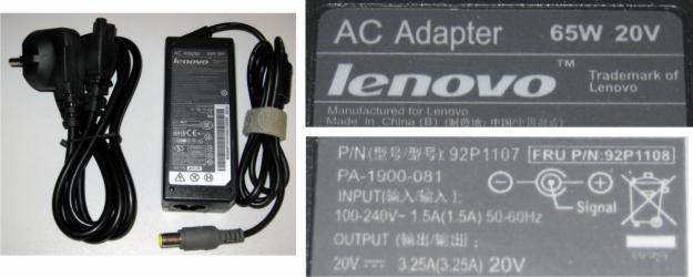 alimentator incarcator laptop IBM LENOVO 20V 3.25A 65W - Pret | Preturi alimentator incarcator laptop IBM LENOVO 20V 3.25A 65W