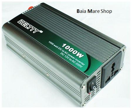 Baia Mare | Invertor auto de la 12 V la 220 V - Putere 1000 W (BELTTT) - Pret | Preturi Baia Mare | Invertor auto de la 12 V la 220 V - Putere 1000 W (BELTTT)