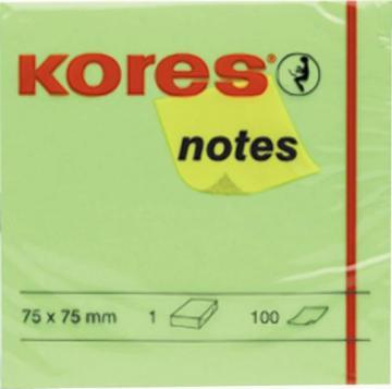 Notite autoadezive Kores neon, 75 x 75 mm, 100 file, verde - Pret | Preturi Notite autoadezive Kores neon, 75 x 75 mm, 100 file, verde