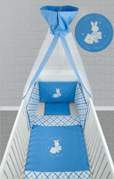 Lenjerie de pat pentru bebelusi BebeDeco Somn usor 5 piese bleu - Pret | Preturi Lenjerie de pat pentru bebelusi BebeDeco Somn usor 5 piese bleu