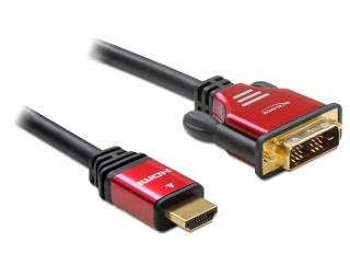 Cablu Premium HDMI la DVI (T-T) 3M, Delock 84343 - Pret | Preturi Cablu Premium HDMI la DVI (T-T) 3M, Delock 84343