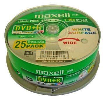 MAXELL DVD+R 16x, 4.7GB, printabile, spindle 25 (276011) - Pret | Preturi MAXELL DVD+R 16x, 4.7GB, printabile, spindle 25 (276011)