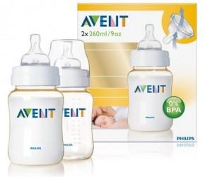 Set 2 biberoane PES 260 ml Avent SCF663/27 - Pret | Preturi Set 2 biberoane PES 260 ml Avent SCF663/27