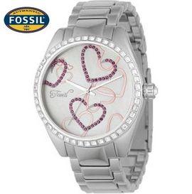 Ceas FOSSIL PINK Silver CRYSTAL Heart PEARL ES1963 - Pret | Preturi Ceas FOSSIL PINK Silver CRYSTAL Heart PEARL ES1963