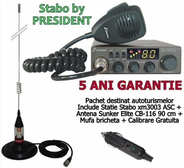 Vand Statie Radio Stabo XM 3003 ASC + Antena Magnetica Sunker CB116 499 Lei - Pret | Preturi Vand Statie Radio Stabo XM 3003 ASC + Antena Magnetica Sunker CB116 499 Lei
