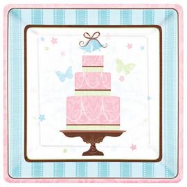 18 Farfurii patrate carton plastifiat 17.7cm BLUSHING BRIDE - Pret | Preturi 18 Farfurii patrate carton plastifiat 17.7cm BLUSHING BRIDE