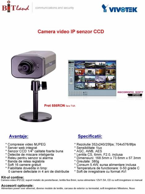 Camera video vivotek IP2122 - Pret | Preturi Camera video vivotek IP2122