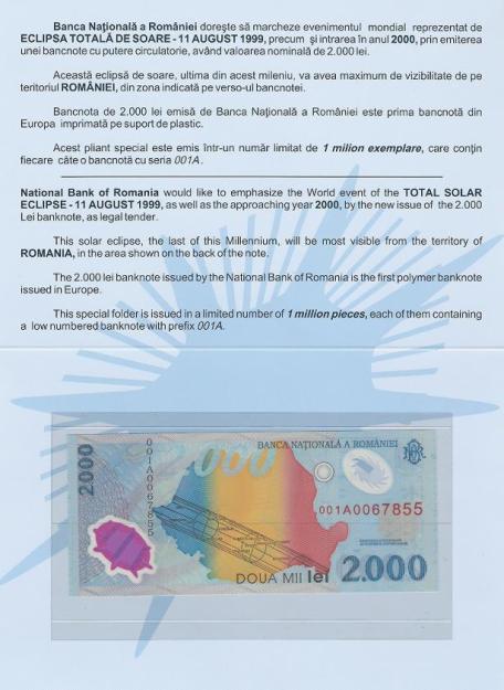 bancnota cu eclipsa,necirculata,sigilata de BNR - Pret | Preturi bancnota cu eclipsa,necirculata,sigilata de BNR