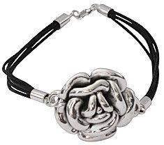 Zazaya Bijoux, Silver with textile braided cord bracelet - Pret | Preturi Zazaya Bijoux, Silver with textile braided cord bracelet