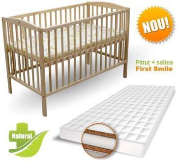 First Smile - Patut Natur + Saltea Coco Lux - Pret | Preturi First Smile - Patut Natur + Saltea Coco Lux