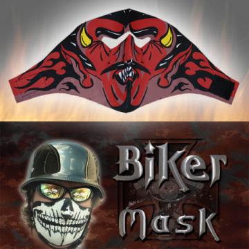 Masca Biker Full Face Red Face Yellow Horns - Pret | Preturi Masca Biker Full Face Red Face Yellow Horns