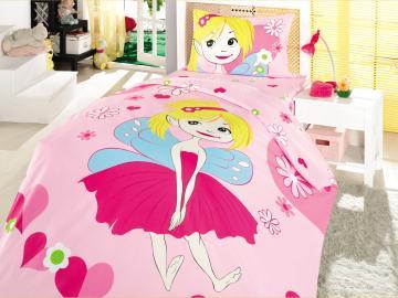 Lenjerie de pat pentru copii din creton Clasy Perikizi roz - Pret | Preturi Lenjerie de pat pentru copii din creton Clasy Perikizi roz