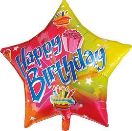 Balon folie metalizata 75x75cm HAPPY BIRTHDAY STAR - Pret | Preturi Balon folie metalizata 75x75cm HAPPY BIRTHDAY STAR