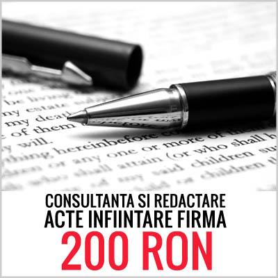 Pachet Consultanta si Redactare Acte Pentru Infiintare Firma 200 lei - Pret | Preturi Pachet Consultanta si Redactare Acte Pentru Infiintare Firma 200 lei