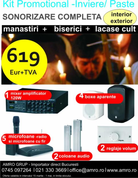 Vand kit complet sonorizare biserici - Pret | Preturi Vand kit complet sonorizare biserici