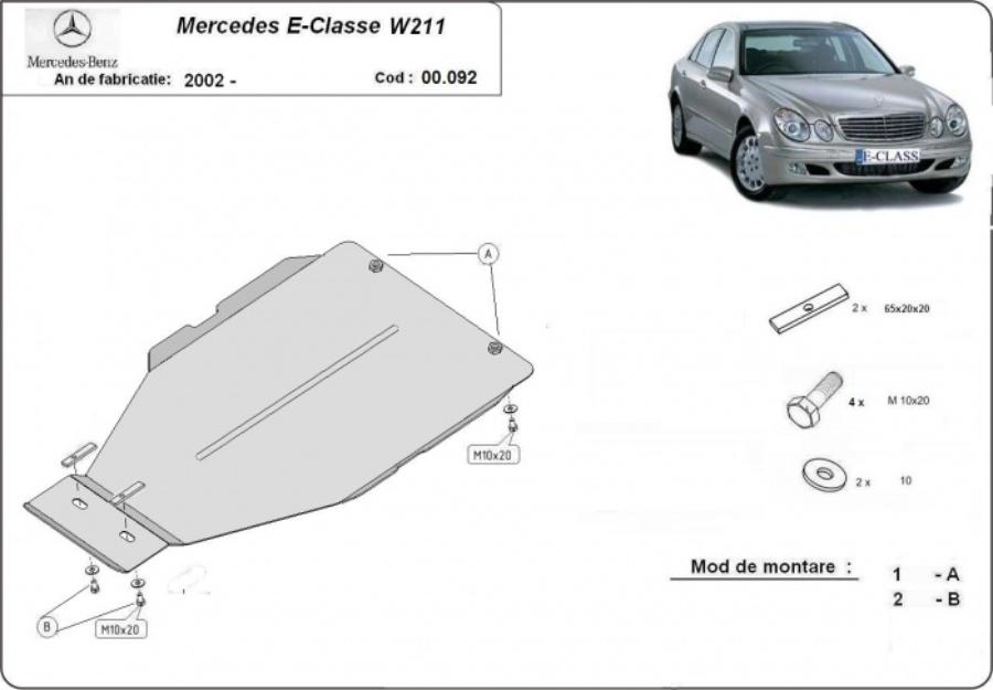 Scut metalic cutie de viteze Mercedes E-classe W211 - Pret | Preturi Scut metalic cutie de viteze Mercedes E-classe W211