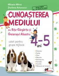 Cunoasterea mediului cu Rita Gargarita si Greierasul Albastru - (caiet) grupa mijlocie 4-5 ani - Pret | Preturi Cunoasterea mediului cu Rita Gargarita si Greierasul Albastru - (caiet) grupa mijlocie 4-5 ani