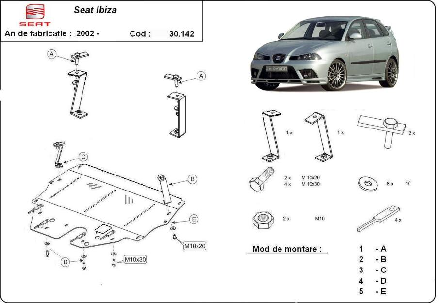 Scut motor metalic Seat Ibiza - Pret | Preturi Scut motor metalic Seat Ibiza