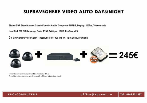 SUPRAVEGHERE VIDEO AUTO DAY&NIGHT - Pret | Preturi SUPRAVEGHERE VIDEO AUTO DAY&NIGHT