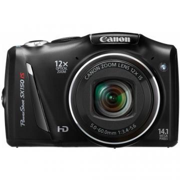 Camera foto Canon PowerShot SX150 IS Black, 14.1 MP, CCD, 12x zoom optic, 3.0&amp;quot; LCD, stabilizator optic de imagine IS, DIGIC 4, ISO 1600, HD movies 30fps, compatibil SD/SDHC/SDXC, USB 2.0, 2 baterii alcaline AA incluse - Pret | Preturi Camera foto Canon PowerShot SX150 IS Black, 14.1 MP, CCD, 12x zoom optic, 3.0&amp;quot; LCD, stabilizator optic de imagine IS, DIGIC 4, ISO 1600, HD movies 30fps, compatibil SD/SDHC/SDXC, USB 2.0, 2 baterii alcaline AA incluse
