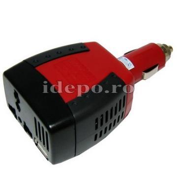 Invertor auto 220V, 200W si port USB Accesorii iPhone 5 - Pret | Preturi Invertor auto 220V, 200W si port USB Accesorii iPhone 5