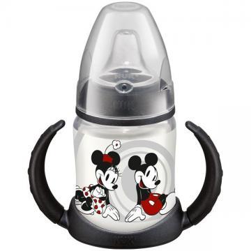 DISNEY Mickey Mouse Biberon PP 150 ml cu 2 toarte si adaptor din silicon, + 6 luni - Pret | Preturi DISNEY Mickey Mouse Biberon PP 150 ml cu 2 toarte si adaptor din silicon, + 6 luni