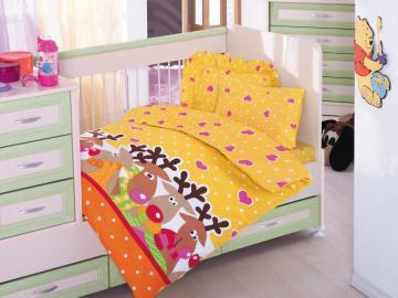 Lenjerie de pat pentru bebelusi Clasy Kalbim galben - Pret | Preturi Lenjerie de pat pentru bebelusi Clasy Kalbim galben