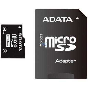 A-Data Micro-SDHC 8GB Clasa 4, SD Adapter - Pret | Preturi A-Data Micro-SDHC 8GB Clasa 4, SD Adapter