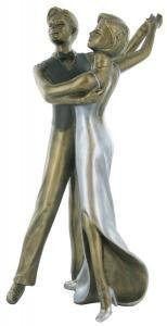 Slow Waltz Painted Cold Cast Bronze Dance Sculpture - Pret | Preturi Slow Waltz Painted Cold Cast Bronze Dance Sculpture