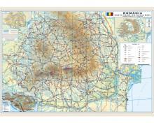 Romania - Harta fizica (hartie laminata) 70x50 - Pret | Preturi Romania - Harta fizica (hartie laminata) 70x50