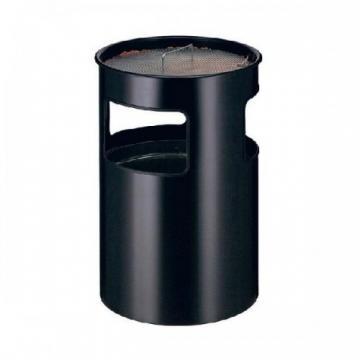 Cos metalic cu scrumiera, 110 litri, VEPA BINS - negru - Pret | Preturi Cos metalic cu scrumiera, 110 litri, VEPA BINS - negru