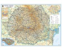 Romania - Harta fizica (hartie laminata) 140x100 - Pret | Preturi Romania - Harta fizica (hartie laminata) 140x100