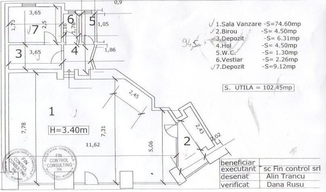 Spatiu comercial, 126 mp, Rosetti - Pret | Preturi Spatiu comercial, 126 mp, Rosetti