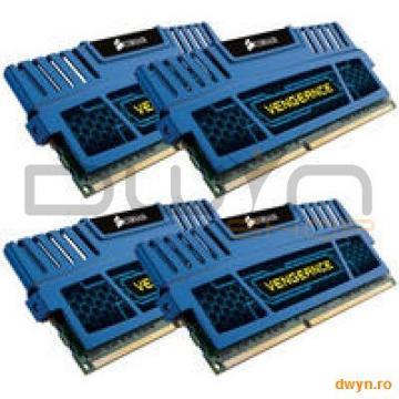 Corsair DDR3 16GB 1600MHz, KIT 4x4GB, 9-9-9-24, radiator Blue Vengeance, dual channel, 1.5V - Pret | Preturi Corsair DDR3 16GB 1600MHz, KIT 4x4GB, 9-9-9-24, radiator Blue Vengeance, dual channel, 1.5V