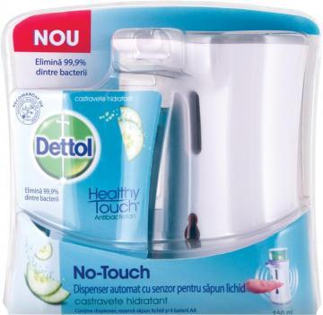 Dettol dispenser automat cu senzor pentru sapun lichid + rezerva Original 250 ml - Pret | Preturi Dettol dispenser automat cu senzor pentru sapun lichid + rezerva Original 250 ml