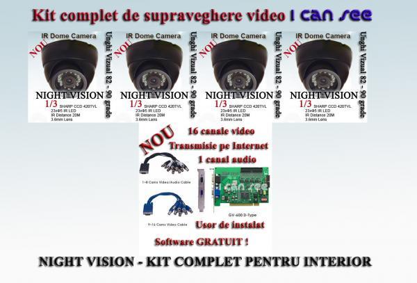 Kit supraveghere video color pentru interior cu INTERNET, cu inregistrare pe placa de capt - Pret | Preturi Kit supraveghere video color pentru interior cu INTERNET, cu inregistrare pe placa de capt