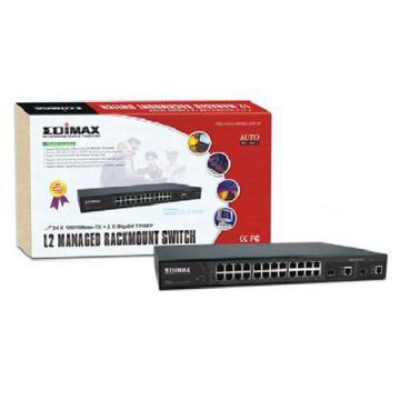 Switch Edimax 24 Ports 10/100 RJ-45 2 SFP GigaBit L2 Managed - Pret | Preturi Switch Edimax 24 Ports 10/100 RJ-45 2 SFP GigaBit L2 Managed