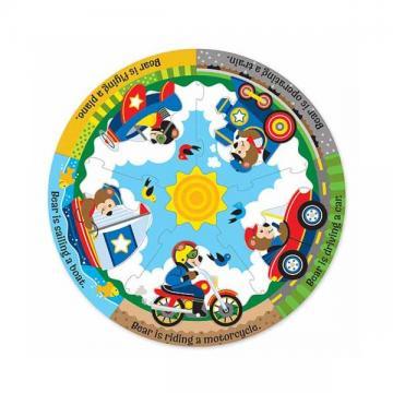 Melissa&amp;Doug - Puzzle de podea circular Vehicule - Pret | Preturi Melissa&amp;Doug - Puzzle de podea circular Vehicule