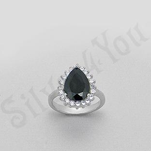 Silver4You.ro - Inel argint lacrima zircon negru aspect aur alb - Pret | Preturi Silver4You.ro - Inel argint lacrima zircon negru aspect aur alb