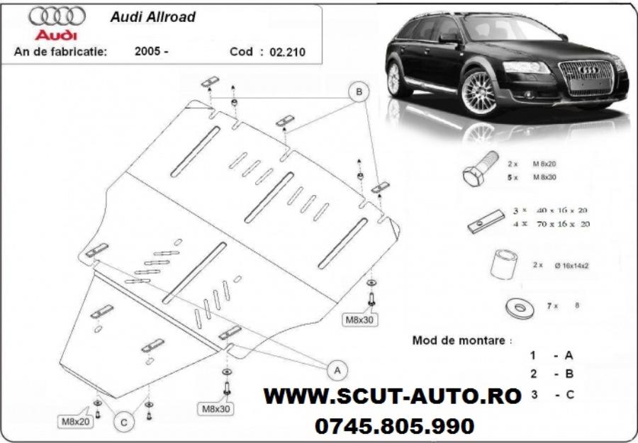 Scut motor metalic Audi Allroad II dupa 2005 - Pret | Preturi Scut motor metalic Audi Allroad II dupa 2005