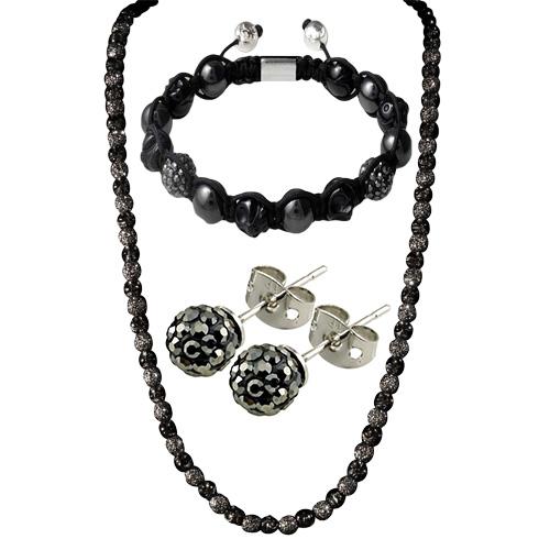 Set Shamballa cu colier, bratara si cercei #8 - Pret | Preturi Set Shamballa cu colier, bratara si cercei #8