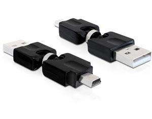 Adaptor rotativ USB 2.0 la mini USB, Delock 65259 - Pret | Preturi Adaptor rotativ USB 2.0 la mini USB, Delock 65259