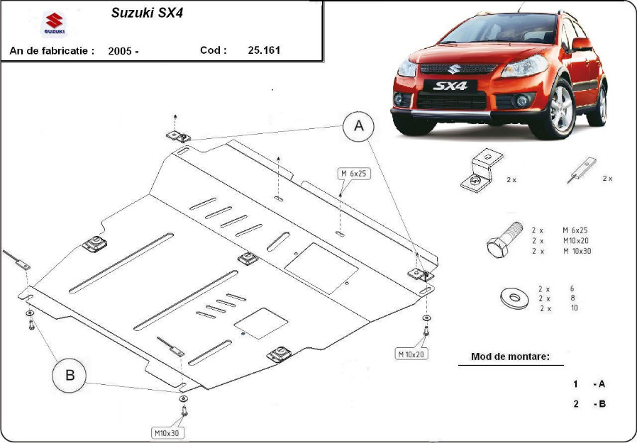 Scut metalic Suzuk SX4 - Pret | Preturi Scut metalic Suzuk SX4