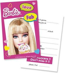 6 Invitatii de petrecere copii cu plicuri BARBIE FAB - Pret | Preturi 6 Invitatii de petrecere copii cu plicuri BARBIE FAB