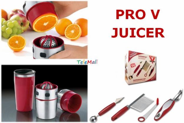 PRO V JUICER: Set complet format din storcator, shaker si 4 elemente pentru ornare! - Pret | Preturi PRO V JUICER: Set complet format din storcator, shaker si 4 elemente pentru ornare!