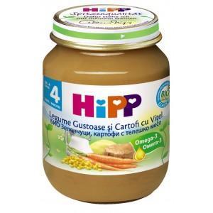 HiPP Bio legume gustoase cu cartofi si vitel, 125 gr - Pret | Preturi HiPP Bio legume gustoase cu cartofi si vitel, 125 gr