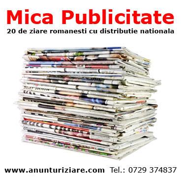 Mica publicitate online - 20 de ziare romanesti - anunturiziare.com - Pret | Preturi Mica publicitate online - 20 de ziare romanesti - anunturiziare.com