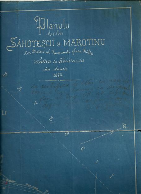 Planul Mosiilor Sahotescii si Marotinu 1875 - Pret | Preturi Planul Mosiilor Sahotescii si Marotinu 1875