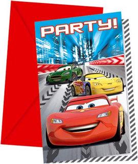 6 invitatii de petrecere pentru copii cu plicuri CARS RACERS - Pret | Preturi 6 invitatii de petrecere pentru copii cu plicuri CARS RACERS