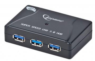 HUB USB 3.0 extern, 4 porturi USB 3.0, cu alimentare, Gembird UHB-C345 - Pret | Preturi HUB USB 3.0 extern, 4 porturi USB 3.0, cu alimentare, Gembird UHB-C345